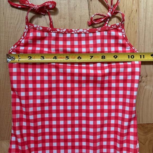 NWOT Roxy Red White Gingham One Piece Swimsuit - Picture 11 of 12